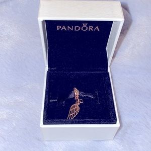 Feather heart charm